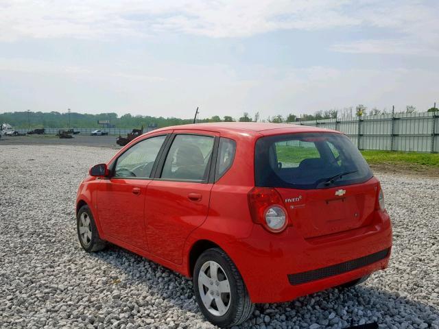 KL1TD66E69B638298 - 2009 CHEVROLET AVEO LS RED photo 3