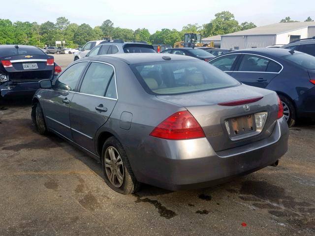 1HGCM56897A188468 - 2007 HONDA ACCORD EX GRAY photo 3