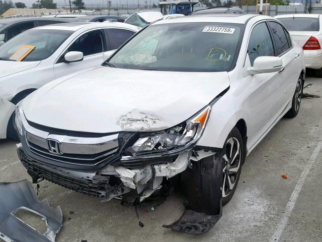 1HGCR2F82HA086379 - 2017 HONDA ACCORD EXL WHITE photo 2