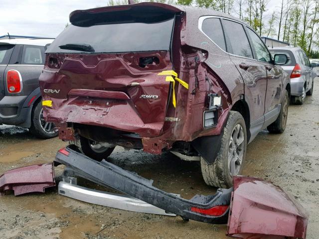 2HKRW2H88JH677720 - 2018 HONDA CR-V EXL MAROON photo 4