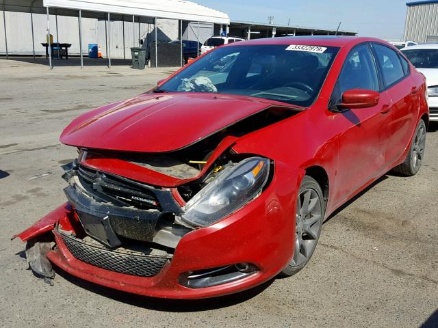 1C3CDFBB6ED902725 - 2014 DODGE DART SXT RED photo 2