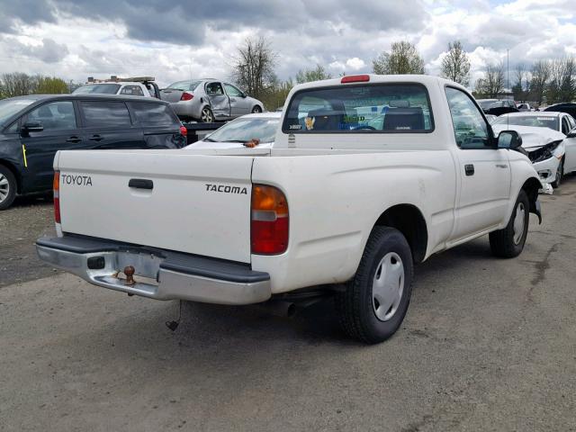 5TENL42N5YZ707524 - 2000 TOYOTA TACOMA WHITE photo 4