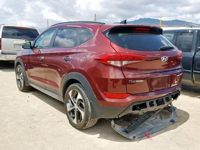 KM8J33A27HU359133 - 2017 HYUNDAI TUCSON LIM MAROON photo 3