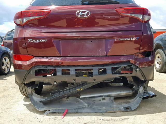 KM8J33A27HU359133 - 2017 HYUNDAI TUCSON LIM MAROON photo 9