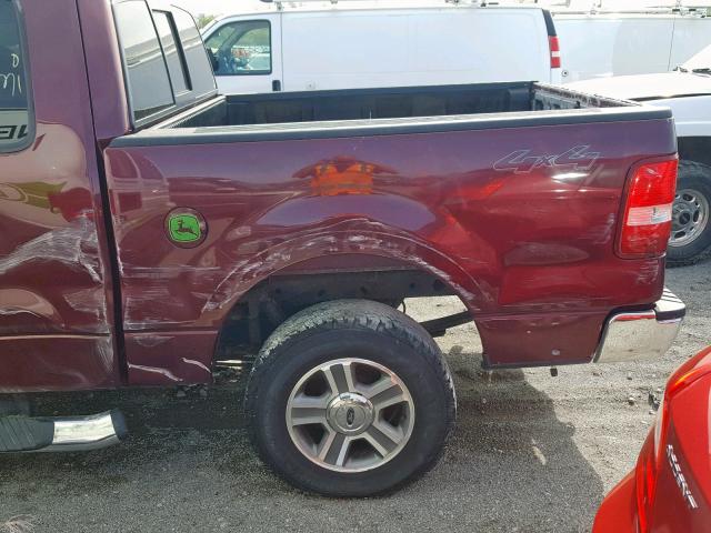 1FTPX14566FB55549 - 2006 FORD F-150 MAROON photo 10