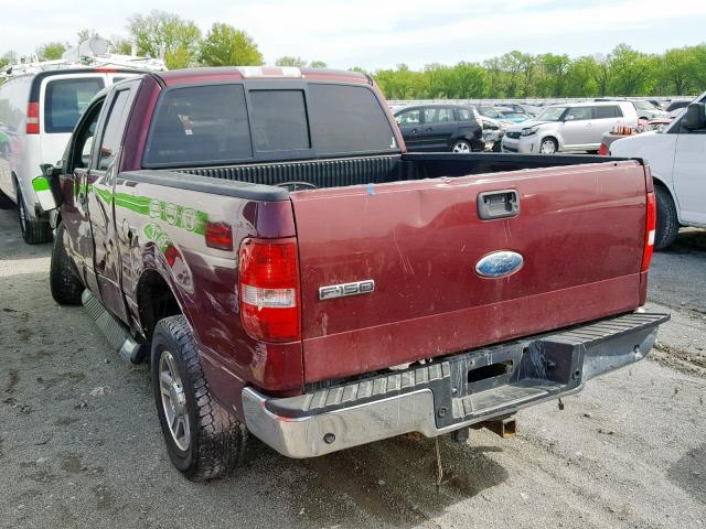 1FTPX14566FB55549 - 2006 FORD F-150 MAROON photo 3