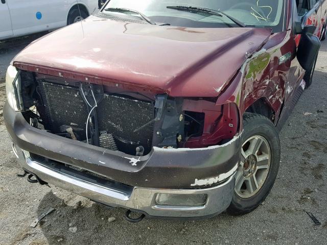 1FTPX14566FB55549 - 2006 FORD F-150 MAROON photo 9