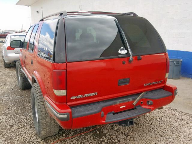 1GNDT13W3X2250952 - 1999 CHEVROLET BLAZER RED photo 3