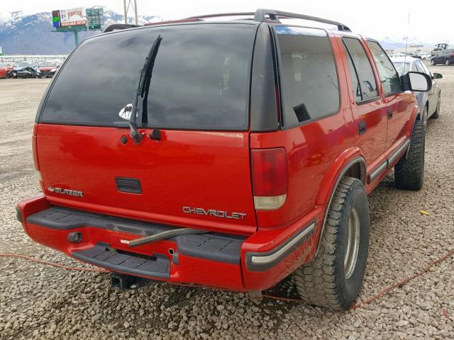 1GNDT13W3X2250952 - 1999 CHEVROLET BLAZER RED photo 4