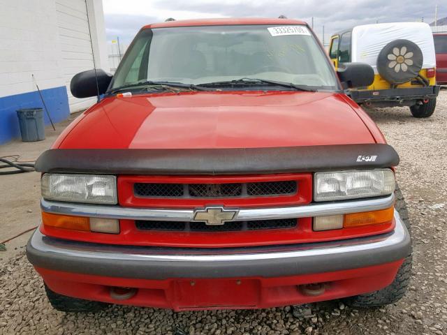 1GNDT13W3X2250952 - 1999 CHEVROLET BLAZER RED photo 9