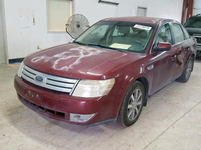 1FAHP24WX8G108451 - 2008 FORD TAURUS SEL MAROON photo 2