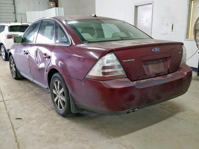 1FAHP24WX8G108451 - 2008 FORD TAURUS SEL MAROON photo 3