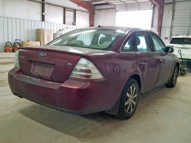 1FAHP24WX8G108451 - 2008 FORD TAURUS SEL MAROON photo 4