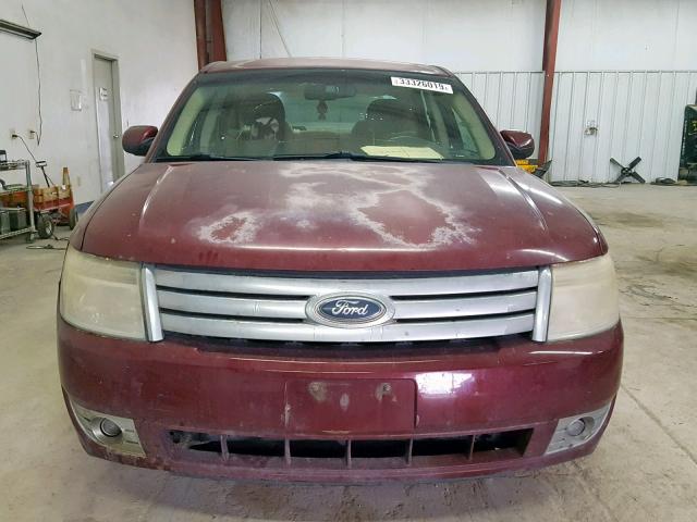 1FAHP24WX8G108451 - 2008 FORD TAURUS SEL MAROON photo 9