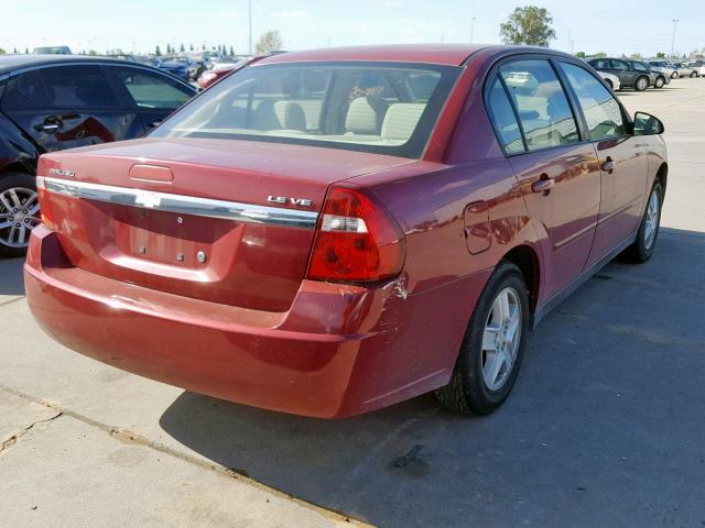 1G1ZT54835F148992 - 2005 CHEVROLET MALIBU LS BURGUNDY photo 4