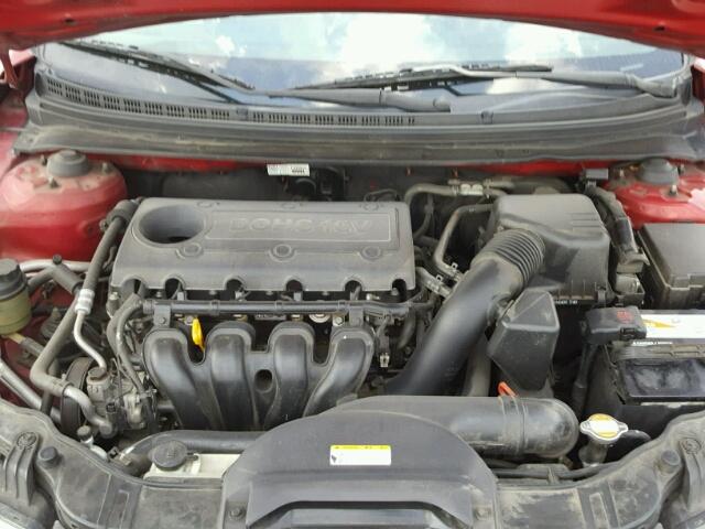 KNAFU4A24A5104336 - 2010 KIA FORTE EX RED photo 7