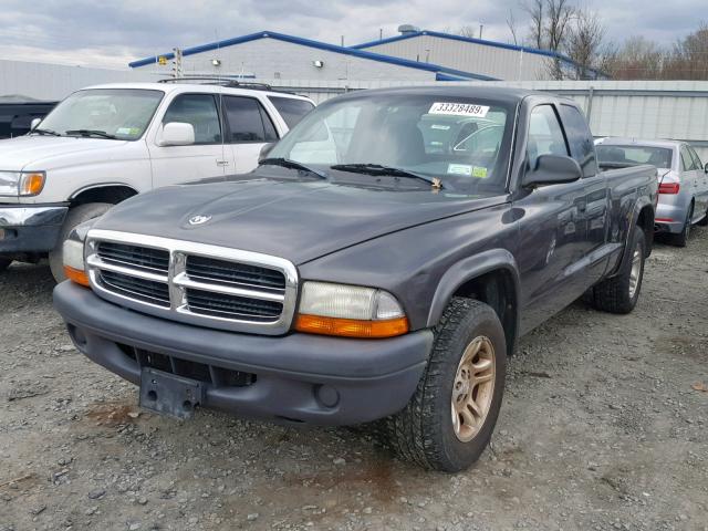 1D7GL12K54S684098 - 2004 DODGE DAKOTA SXT GRAY photo 2