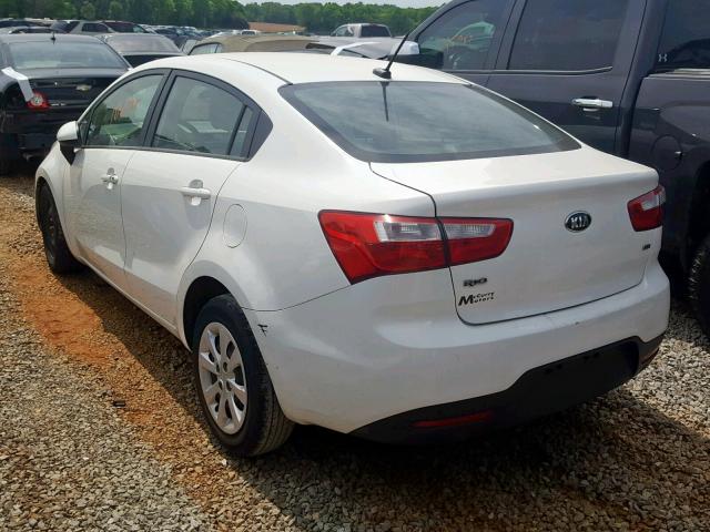 KNADM4A39E6344613 - 2014 KIA RIO LX WHITE photo 3