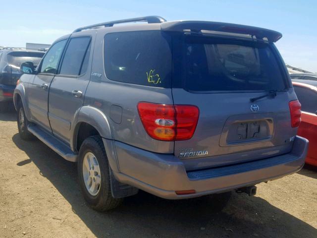 5TDZT38A02S085659 - 2002 TOYOTA SEQUOIA LI GRAY photo 3