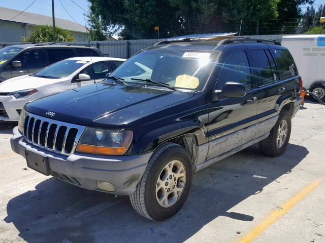 1J4G248N3YC386319 - 2000 JEEP GRAND CHER BLACK photo 2