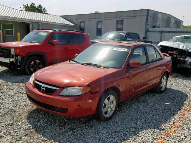 JM1BJ225020535827 - 2002 MAZDA PROTEGE DX RED photo 2