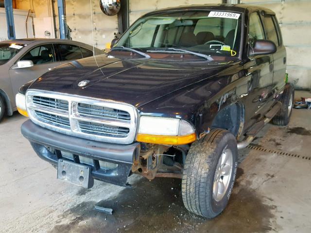 1D7HG38N54S737453 - 2004 DODGE DAKOTA QUA BLACK photo 2