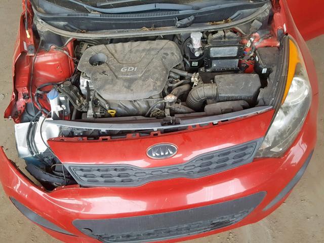 KNADM5A32C6038615 - 2012 KIA RIO LX RED photo 7