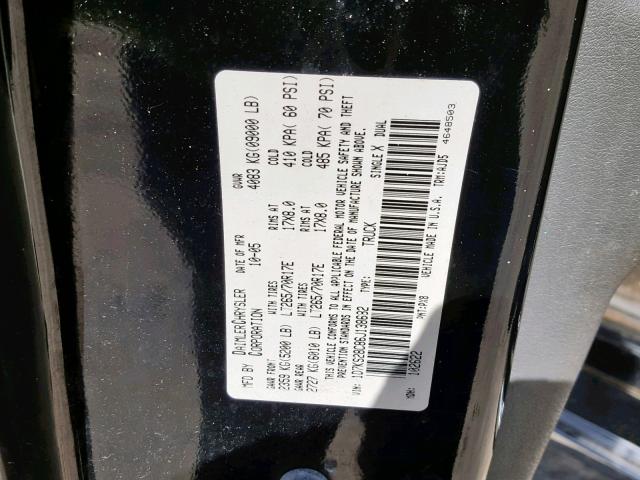 1D7KS28C86J138682 - 2006 DODGE RAM 2500 S BLACK photo 10