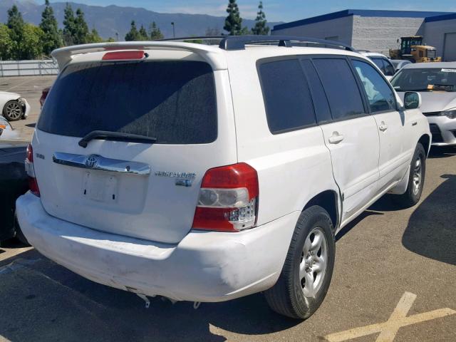 JTEGW21A170019890 - 2007 TOYOTA HIGHLANDER WHITE photo 4