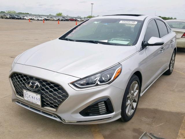 5NPE34AB6JH667566 - 2018 HYUNDAI SONATA SPO SILVER photo 2