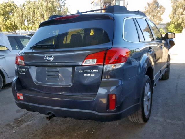 4S4BRDKC7B2407135 - 2011 SUBARU OUTBACK 3. GRAY photo 4