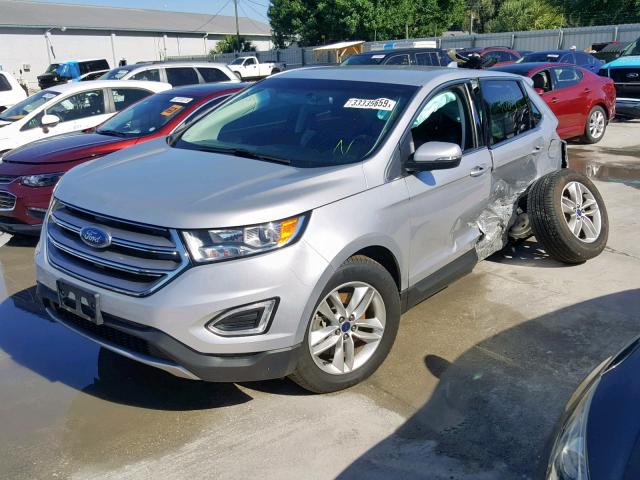 2FMPK4J80GBB67726 - 2016 FORD EDGE SEL SILVER photo 2