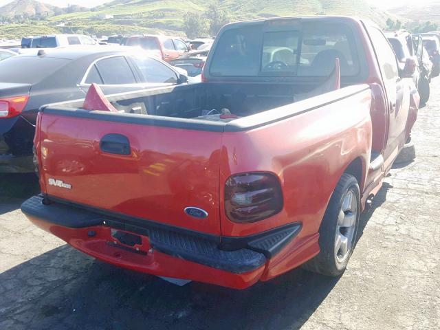 2FTZF07311CA41818 - 2001 FORD F150 SVT L RED photo 4