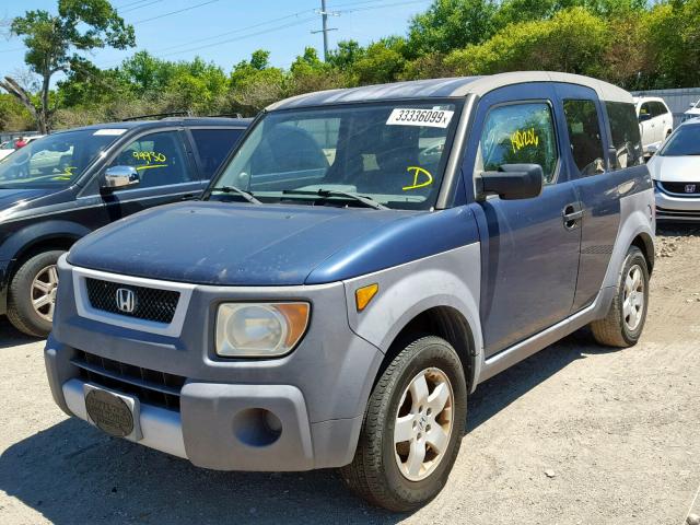 5J6YH28563L000797 - 2003 HONDA ELEMENT EX BLUE photo 2