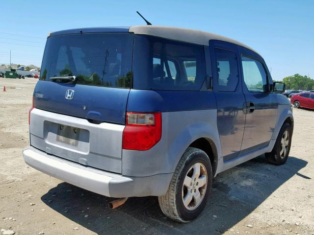 5J6YH28563L000797 - 2003 HONDA ELEMENT EX BLUE photo 4