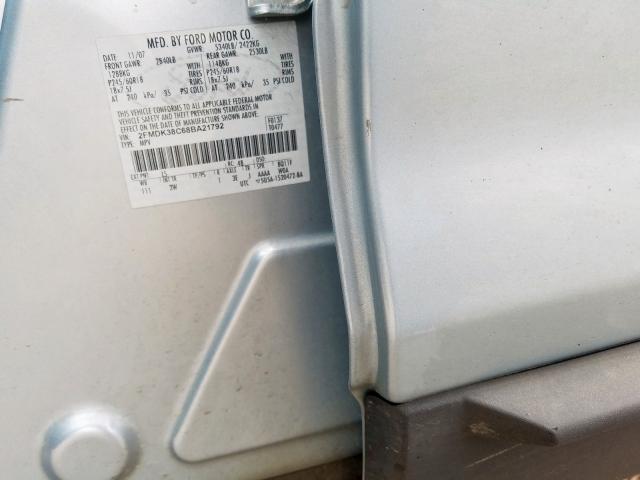 2FMDK38C68BA21792 - 2008 FORD EDGE SEL  photo 10