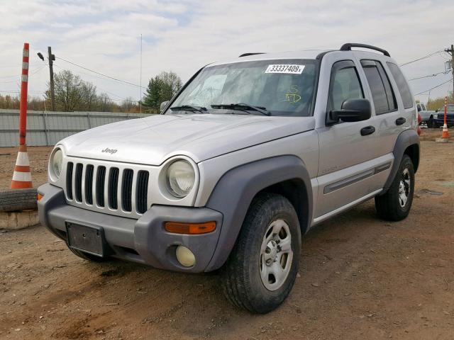 1J4GL48K23W615275 - 2003 JEEP LIBERTY SP GRAY photo 2