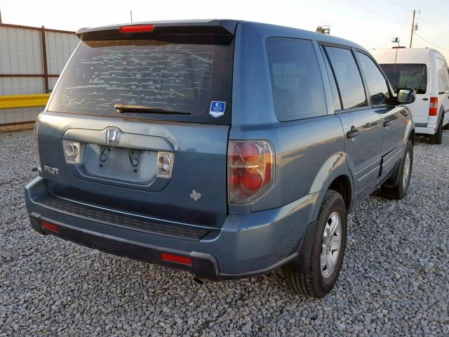 5FNYF28197B025551 - 2007 HONDA PILOT LX BLUE photo 4