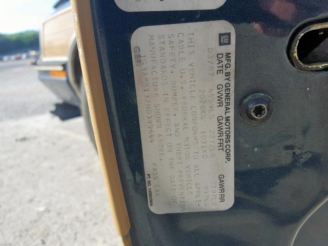 1G3AM8132HD399644 - 1987 OLDSMOBILE CUTLASS CI ყავისფერი ფოტო 10