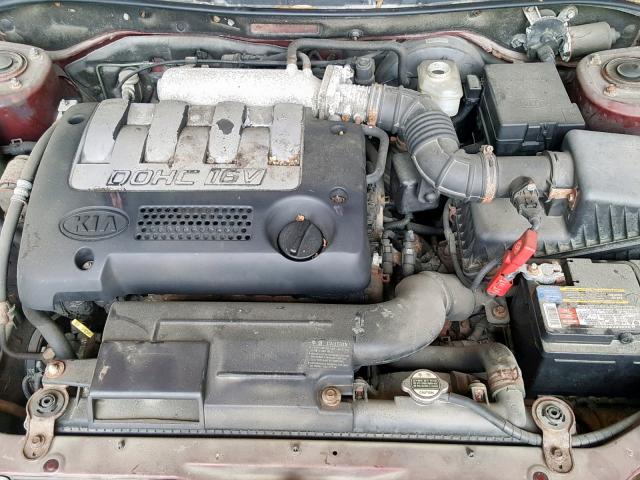 KNAFB121425189884 - 2002 KIA SPECTRA BA BURGUNDY photo 9