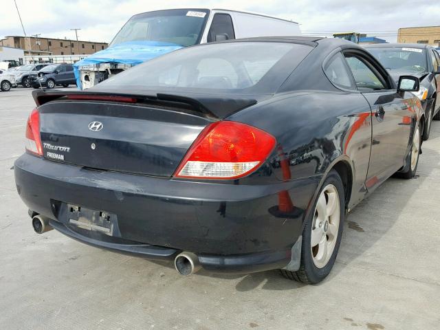 KMHHM65D15U184978 - 2005 HYUNDAI TIBURON BLACK photo 4