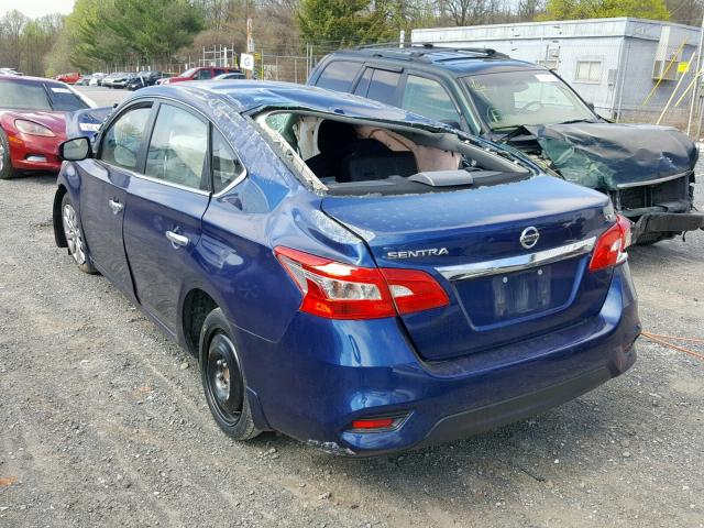 3N1AB7AP3GY238589 - 2016 NISSAN SENTRA S BLUE photo 3