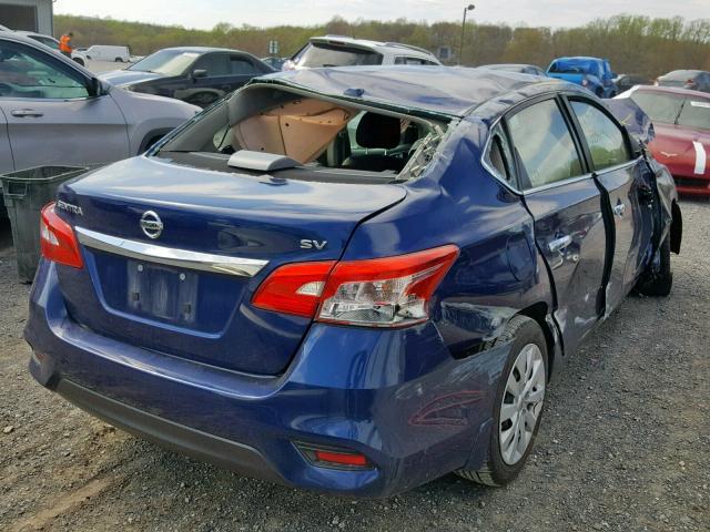 3N1AB7AP3GY238589 - 2016 NISSAN SENTRA S BLUE photo 4