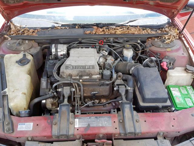 1G3WH14T1MD334839 - 1991 OLDSMOBILE CUTLASS SU RED photo 7