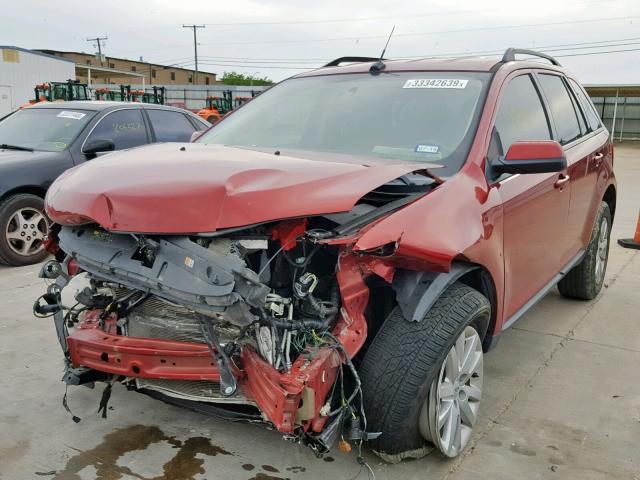 2FMDK3JC4DBC21431 - 2013 FORD EDGE SEL BURGUNDY photo 2