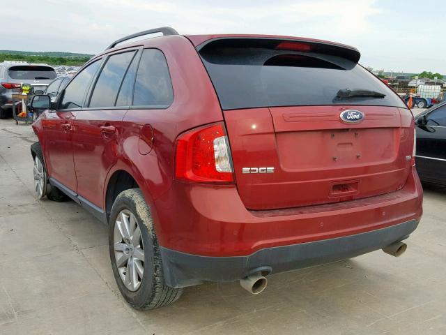 2FMDK3JC4DBC21431 - 2013 FORD EDGE SEL BURGUNDY photo 3