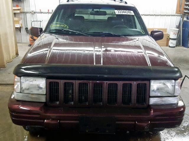 1J4GZ78YXTC379674 - 1996 JEEP GRAND CHER MAROON photo 9