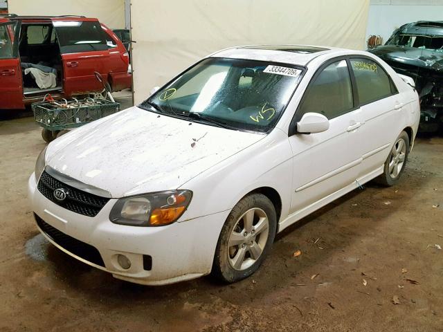 KNAFE121585012194 - 2008 KIA SPECTRA EX WHITE photo 2