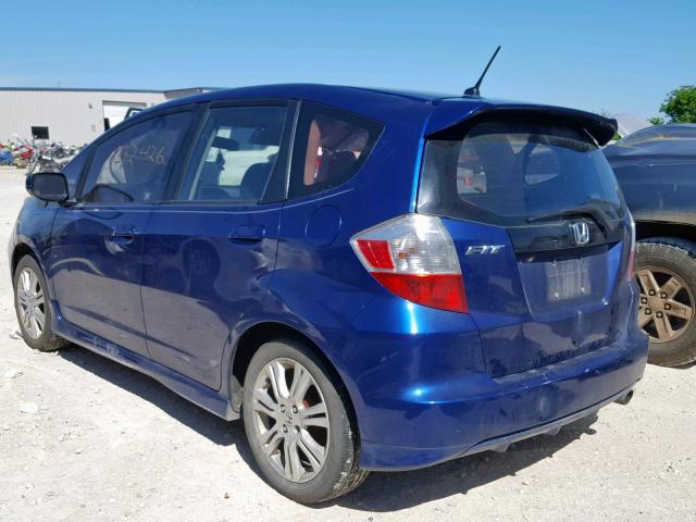 JHMGE8H46AC022461 - 2010 HONDA FIT SPORT BLUE photo 3