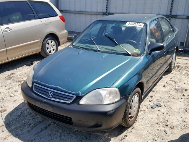 2HGEJ6612YH550556 - 2000 HONDA CIVIC BASE GREEN photo 2